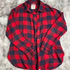 American Eagle Plaid Flannel Red/Grey